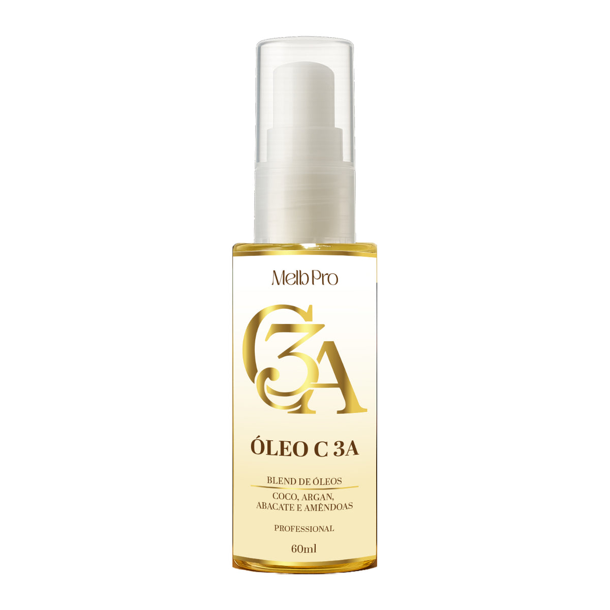 Óleo C3A Mello Pro 60ml – Blend de Óleos Coco, Argan, Abacate e Amêndoas